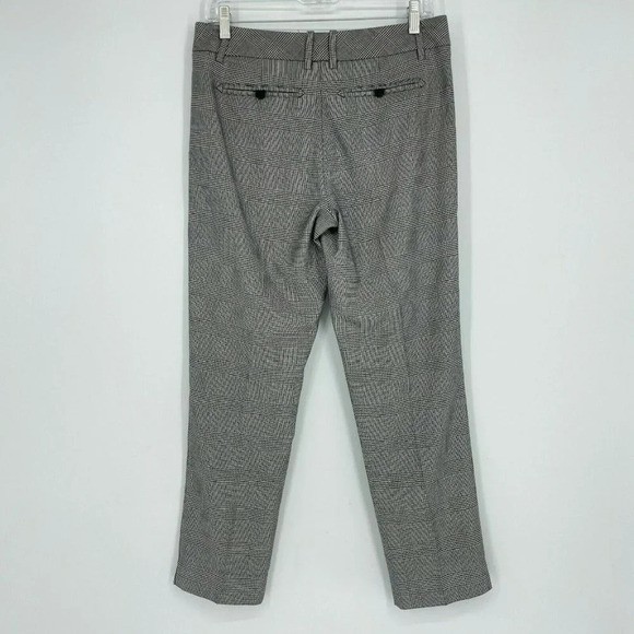 Trina Turk Pants Women Sz 6 Plaid Straight-Leg Mid-Rise Business Flat Front Gray - Picture 2 of 10